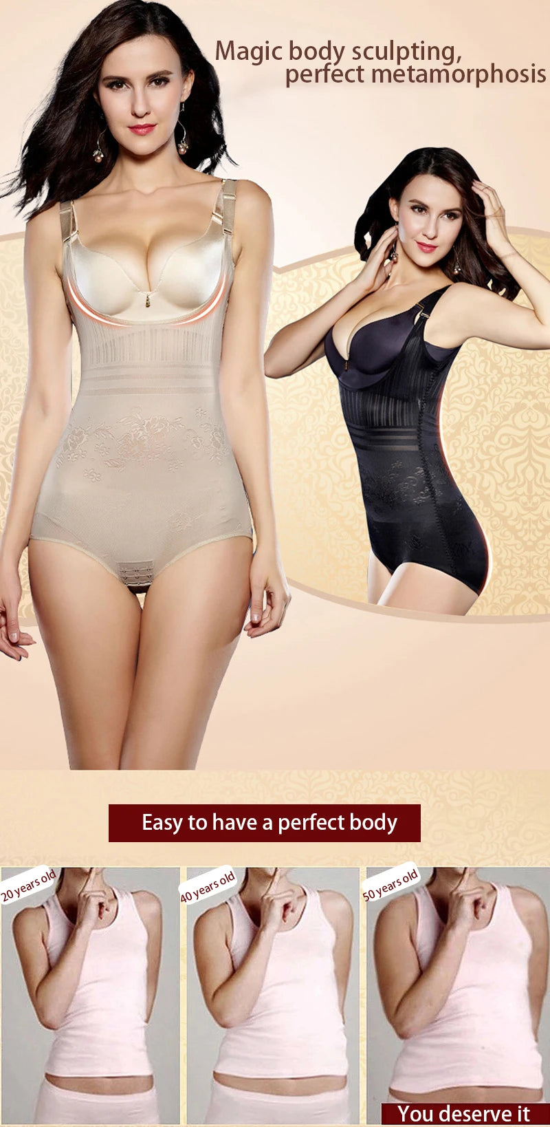 Women Shapewear Waist Trainer Bodysuit Shaping Control Panties Tummy Control Body Shaper Seamless Shapewear Slimming Underwear