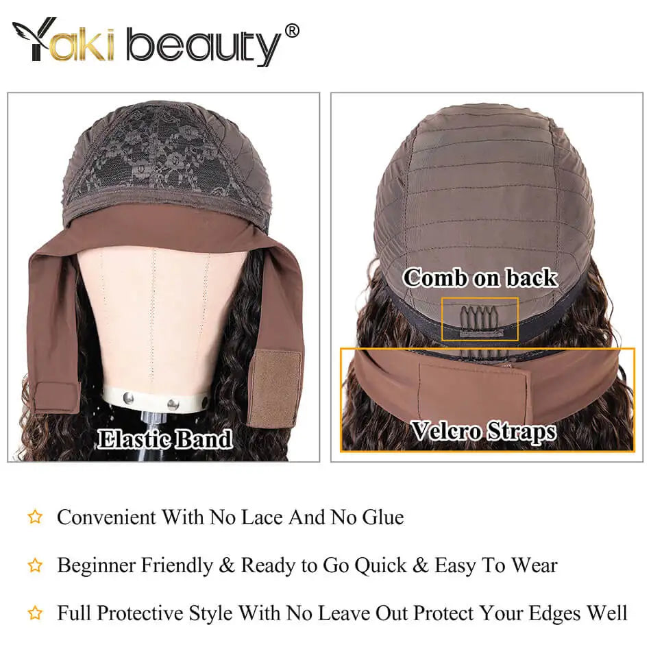 Long Kinky Curly Headband Wigs 28Inch Synthetic Ice Headband Wig For Black Women Afro Curly Water Wave Organic Fiber Hair