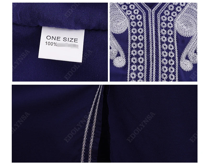 2024 Vintage Embroidery Kaftan Sexy V-neck Batwing Sleeve High Waist Maxi Dress Tunic Women Clothing Summer Beach Dresses Q660