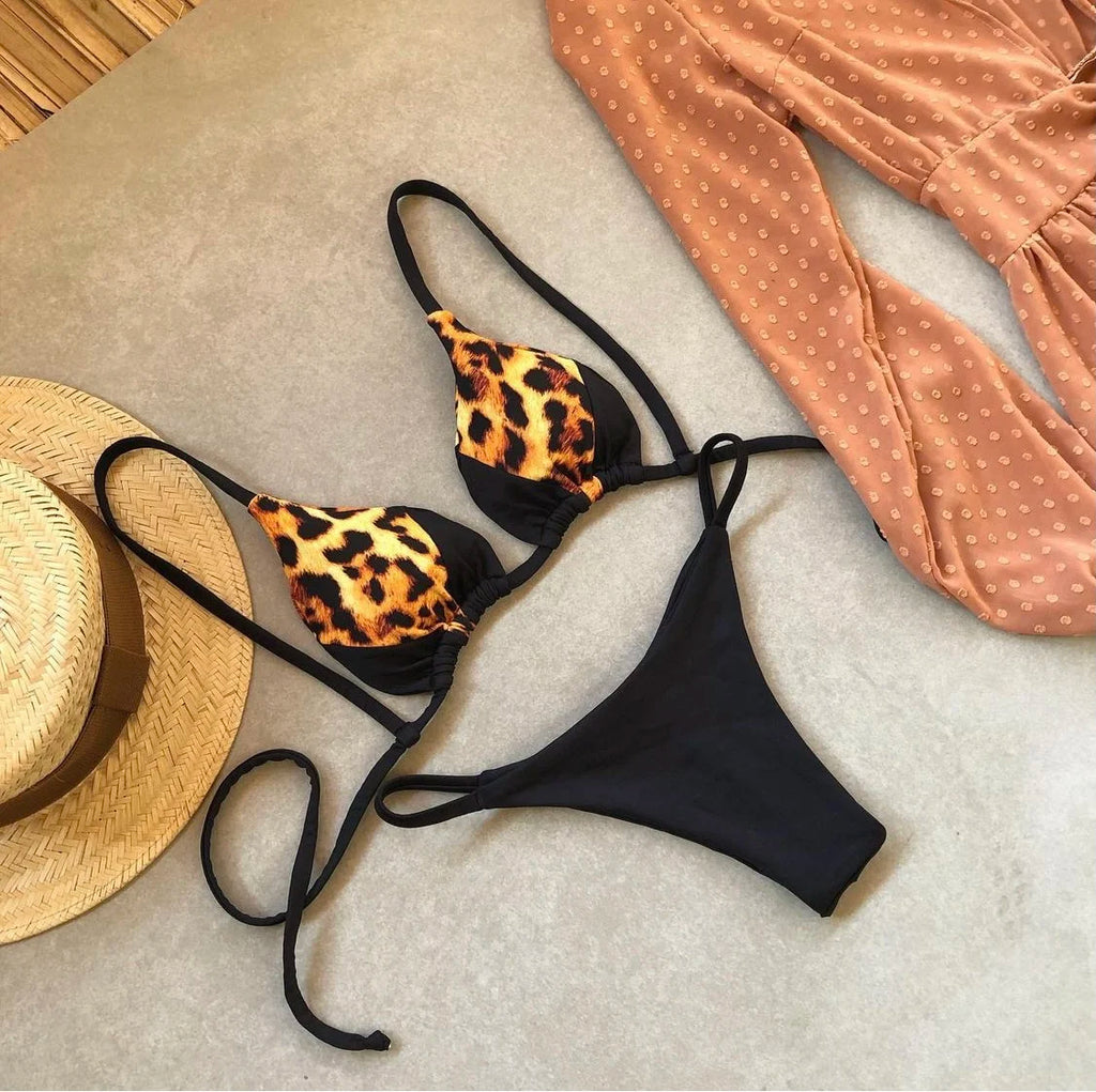 2022 Bikini Set Women Swimwear Push Up Swimsuit Bottom Print Brazilian Biquini Bathing Suit Swim Wear Beach