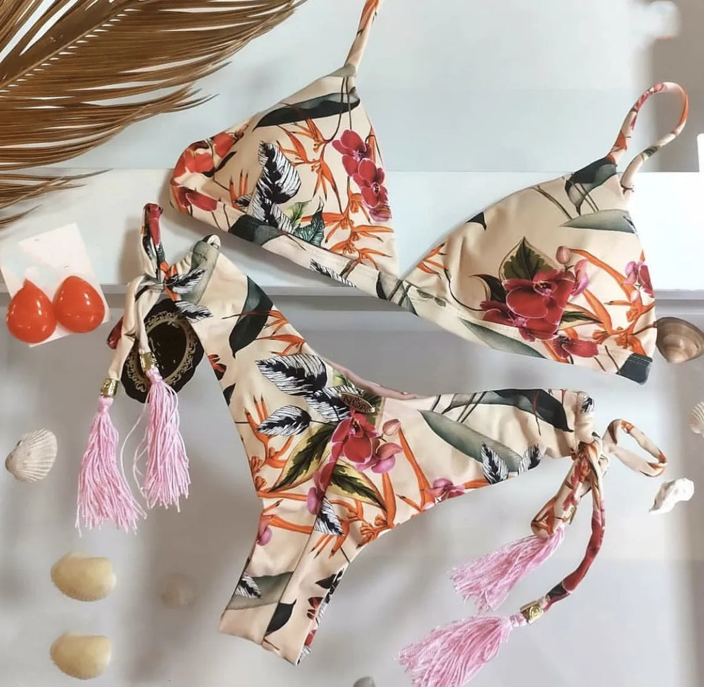 2022 Bikini Set Women Swimwear Push Up Swimsuit Bottom Print Brazilian Biquini Bathing Suit Swim Wear Beach