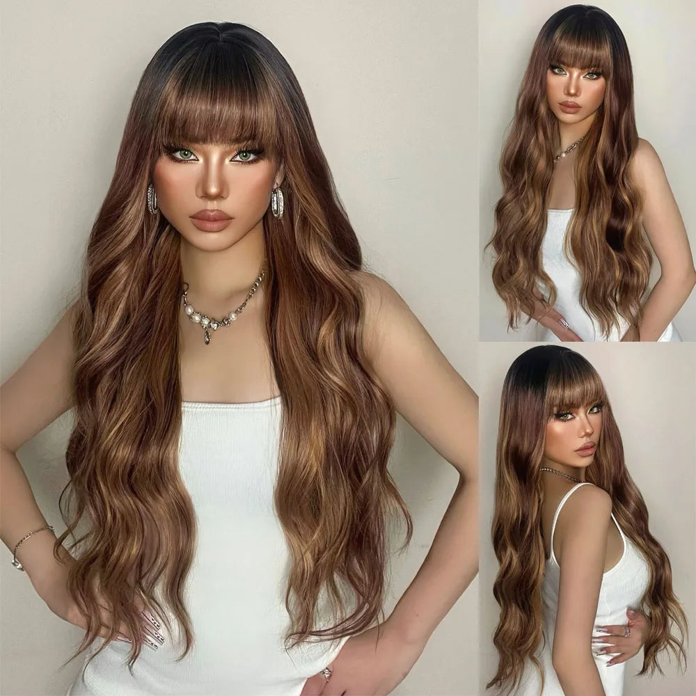 HENRY MARGU White Long Straight Synthetic Wigs for Women Colorful Cosplay Party Fake Hair with Bangs White Wig HighTemperature