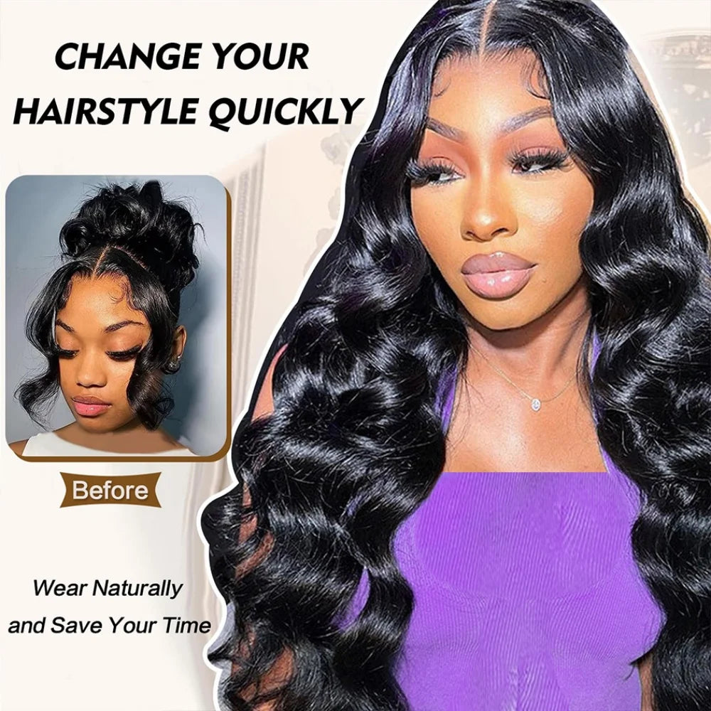 250% Density V Part Wig Human Hair Body Wave Upgrade Brazilian Glueless Wigs For Women Full Head Clip In Half Wig No Leave Out