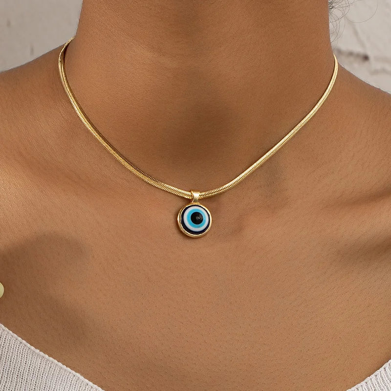 Fashion Zircon Evil Eye Necklaces for Women Chain Turkish Eye Pendant Necklace Girls Party Jewelry Lucky Gift