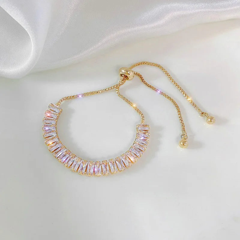 Exquisite Opal Tulip Zircon Bracelet for Women Fashionable Personalized Daily Accessory Party Jewelry Birthday Anniversary Gifts