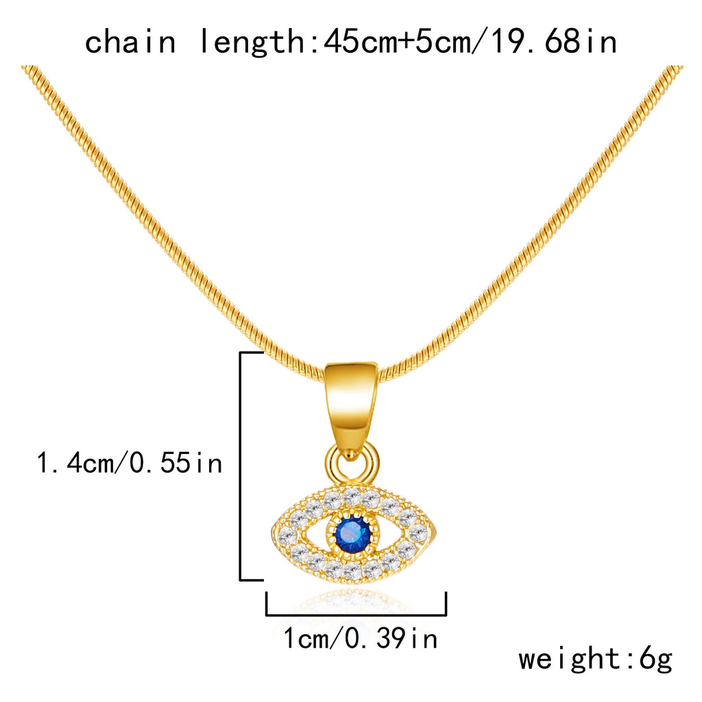 Fashion Zircon Evil Eye Necklaces for Women Chain Turkish Eye Pendant Necklace Girls Party Jewelry Lucky Gift