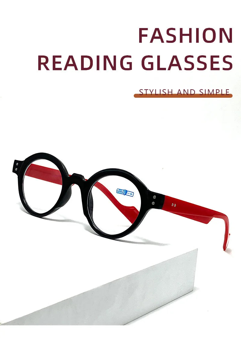 New Round Reading Glasses Women Trendy Presbyopia Hyperopia Anti Blue Light Reading Eyeglasses Men +1.0 +1.5 +2.0 +2.5 +3.0 +3.5