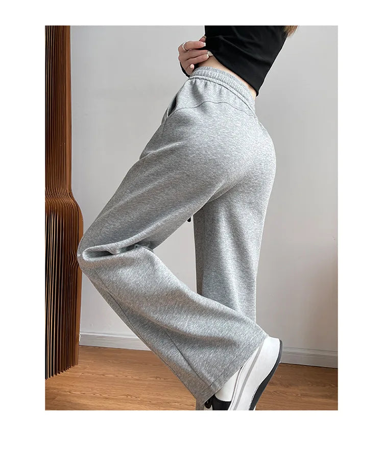 Casual High Waist Wide Leg Pants for Women – Korean Style Loose Fit Sweatpants, Trendy Streetwear Trousers