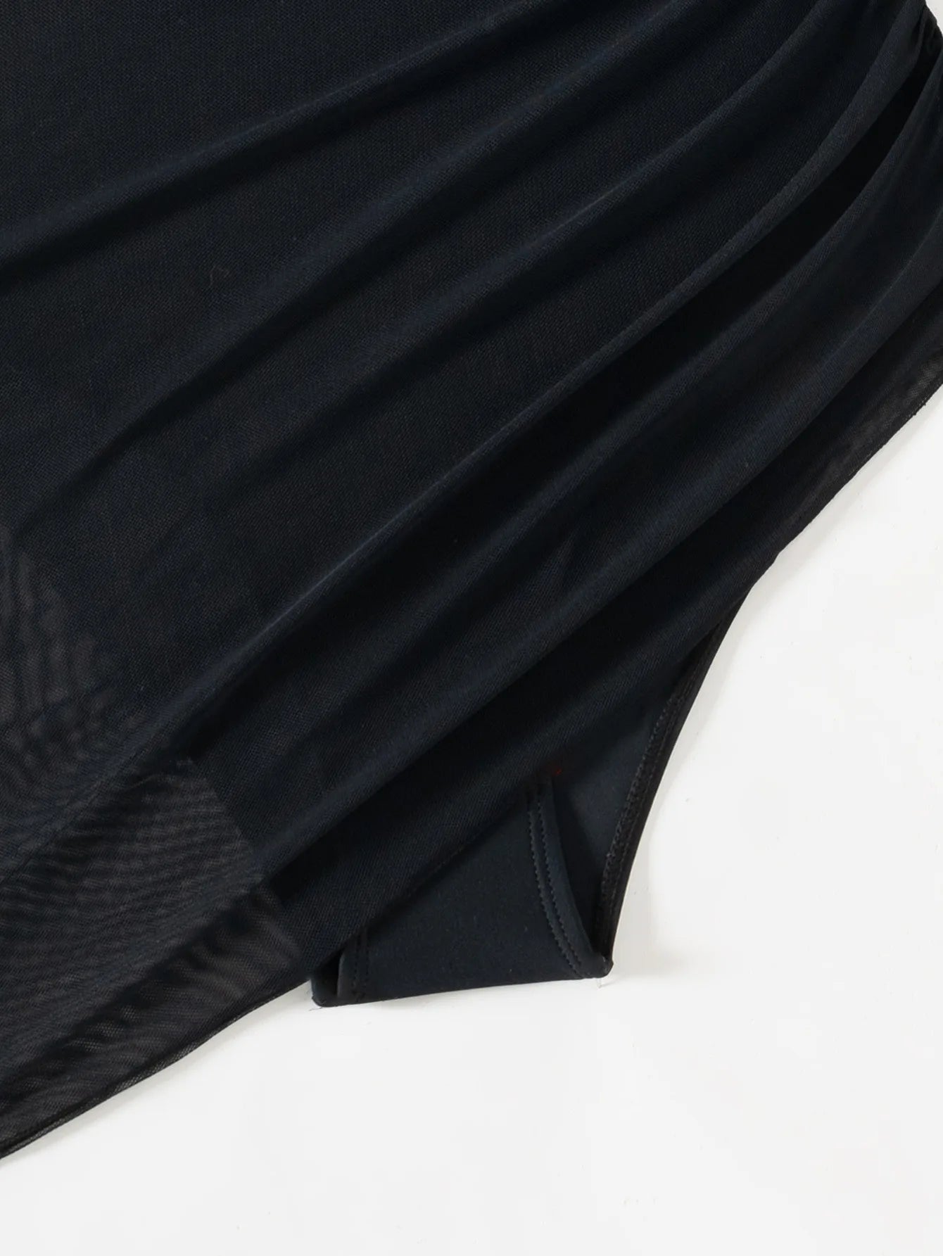 Vigoashely 2025 Solid Mesh Patchwork Swimwear Women Sexy Push Up One Piece Swimsuit Monokini Lady Brazilian Beach Bathing Suit