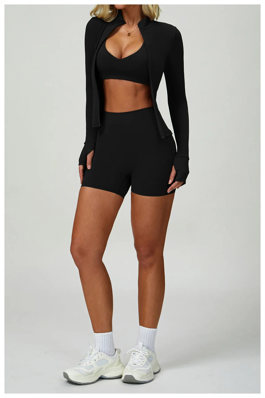 2PCS Yoga Clothing Set Women's High Waisted Leggings 3 Piece Fitness Suit Coat Jacket Exercise Wear Fitness Workout Underwear ﻿