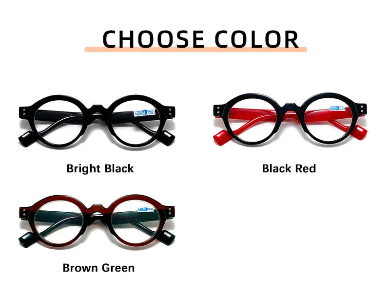 New Round Reading Glasses Women Trendy Presbyopia Hyperopia Anti Blue Light Reading Eyeglasses Men +1.0 +1.5 +2.0 +2.5 +3.0 +3.5