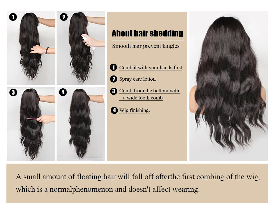 Allbell Magique Black Highlight Blue Synthetic Wig Long Straight Wig with Bangs Black And Blue Wig For Women Cosplay Party Use