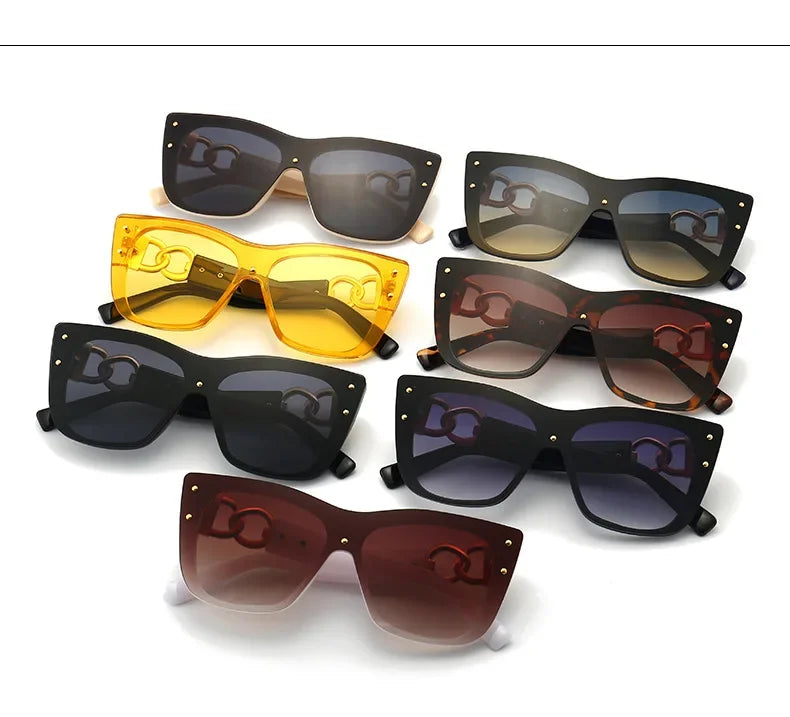 2025 New Fashion Big Frame Cat Eye Sunglasses For Ladies Street Shot Fashionable Sunglasses for Women Driving Shades UV400