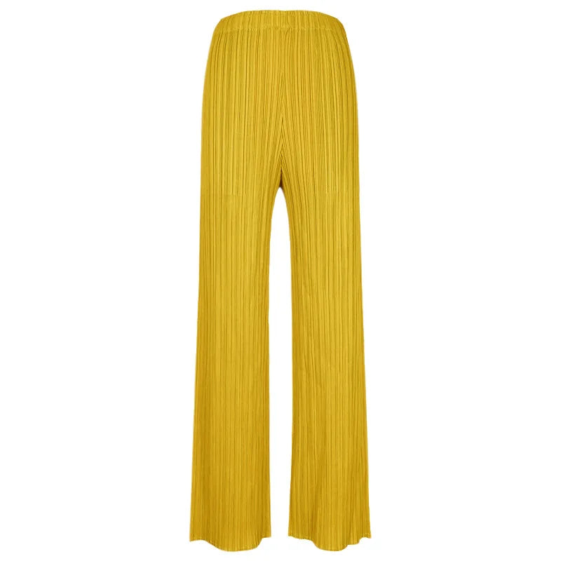 YUDX Spring Summer Autumn Women Casual Elegant Ladies Miyake Designer Casual Loose Straight Pleated Pants High Waist Trousers