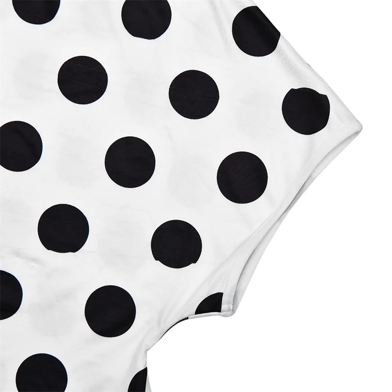 Absobe Polka Dot One-Shoulder Short Sleeve Top For Women Back Lace-up Waist Slim Fit T-Shirt Y2K Hot Girl Casual Tee Streetwear