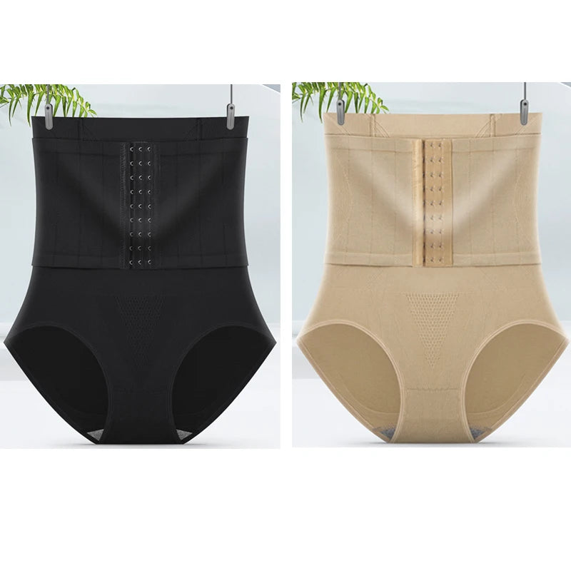 2pcs Women High Waist Shaping Briefs Buckle adjustment Body Shaper Slimming Underwear Butt Lifter Control Pantie Shapewear Pant