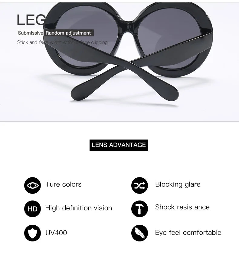 JNPCXI Oversized Round Sunglasses Women Men Luxury Brand Big Frame Sun Glasses Goggles Large Shades Unisex Riding Eyeglasses