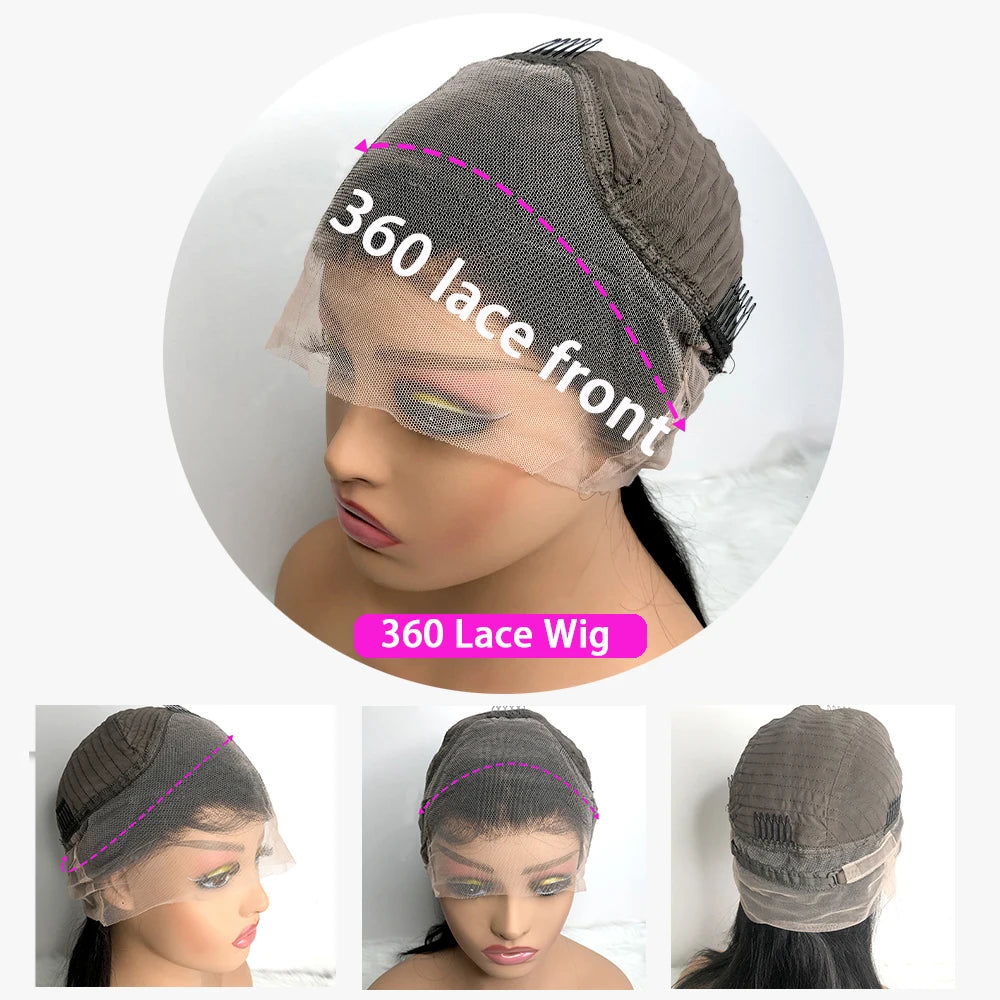 13x6 Hd Lace Frontal Wig Human Hair 40 Inch 13x4 Straight Lace Front Human Hair Wigs For Women Pre Plucked 200 Density Remy Hair