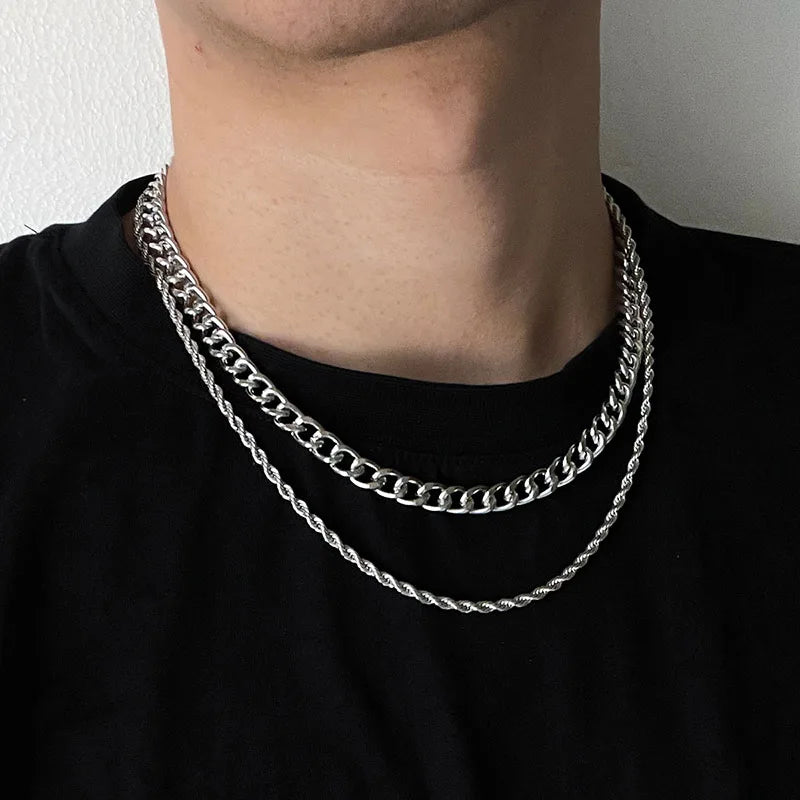 Punk Thorns Chain Necklace for Men Streetwear Barbed Wire Brambles Boys Hip Hop Harajuku Party Halloween Jewelry