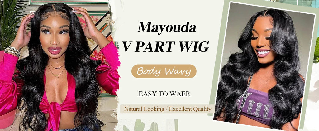 250% Density V Part Wig Human Hair Body Wave Upgrade Brazilian Glueless Wigs For Women Full Head Clip In Half Wig No Leave Out