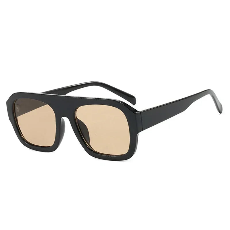 JNPCXI Fashion Square Women Sunglasses Shades UV400 Retro Leopard Tea Candy Color Gradient Men Punk Sun Glasses