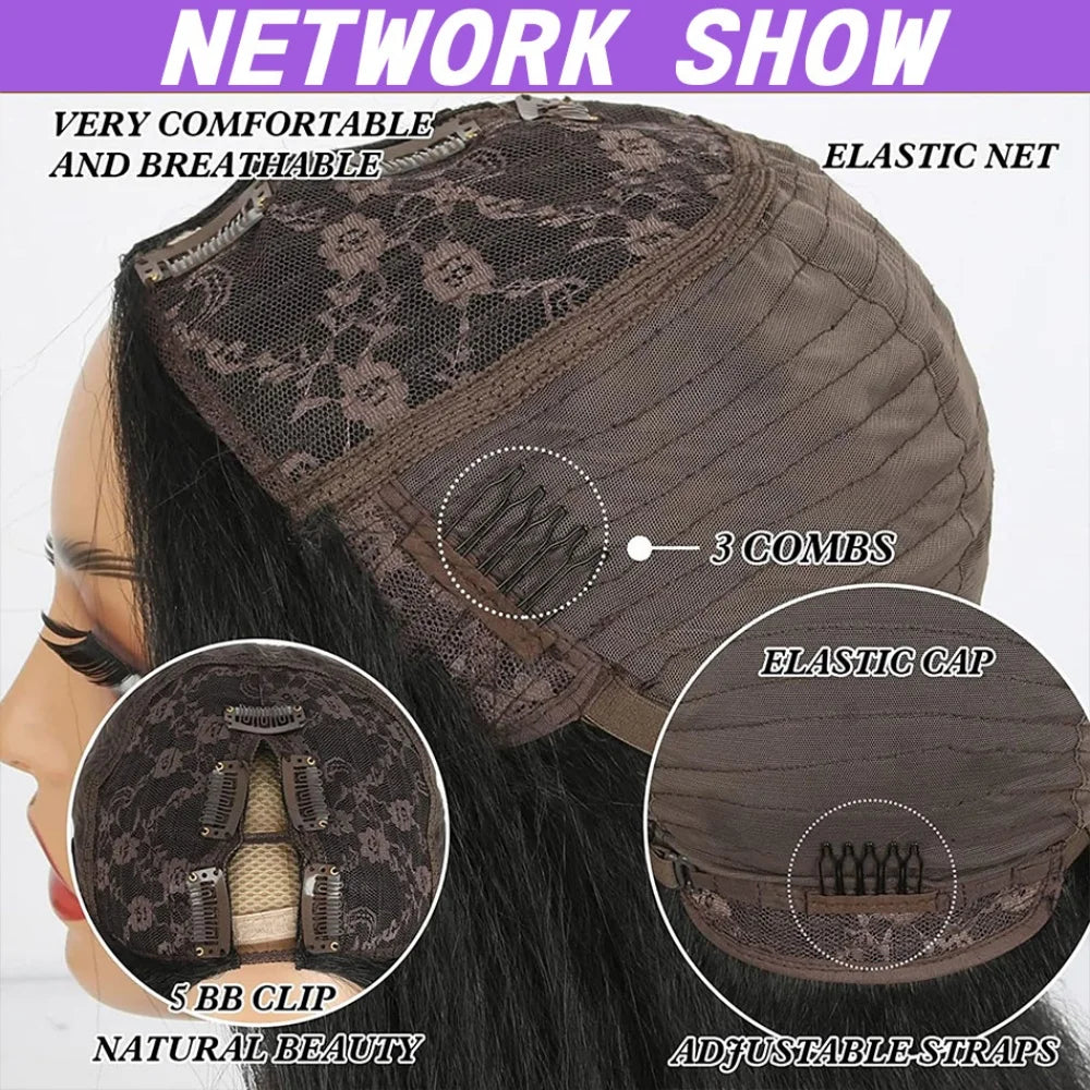 250% Density V Part Wig Human Hair Body Wave Upgrade Brazilian Glueless Wigs For Women Full Head Clip In Half Wig No Leave Out