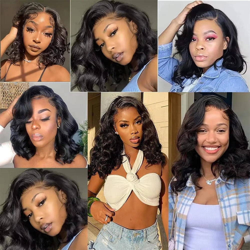 Bob Wig 13x4 Body Wave Glueless Wig Human Hair Brazilian Ready To Wear 7x5 Lace Frontal Wig Pre Cut No Glue For Women Preplucked