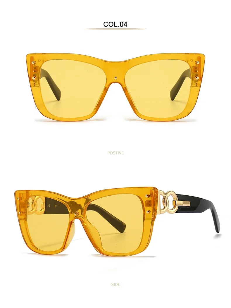 2025 New Fashion Big Frame Cat Eye Sunglasses For Ladies Street Shot Fashionable Sunglasses for Women Driving Shades UV400