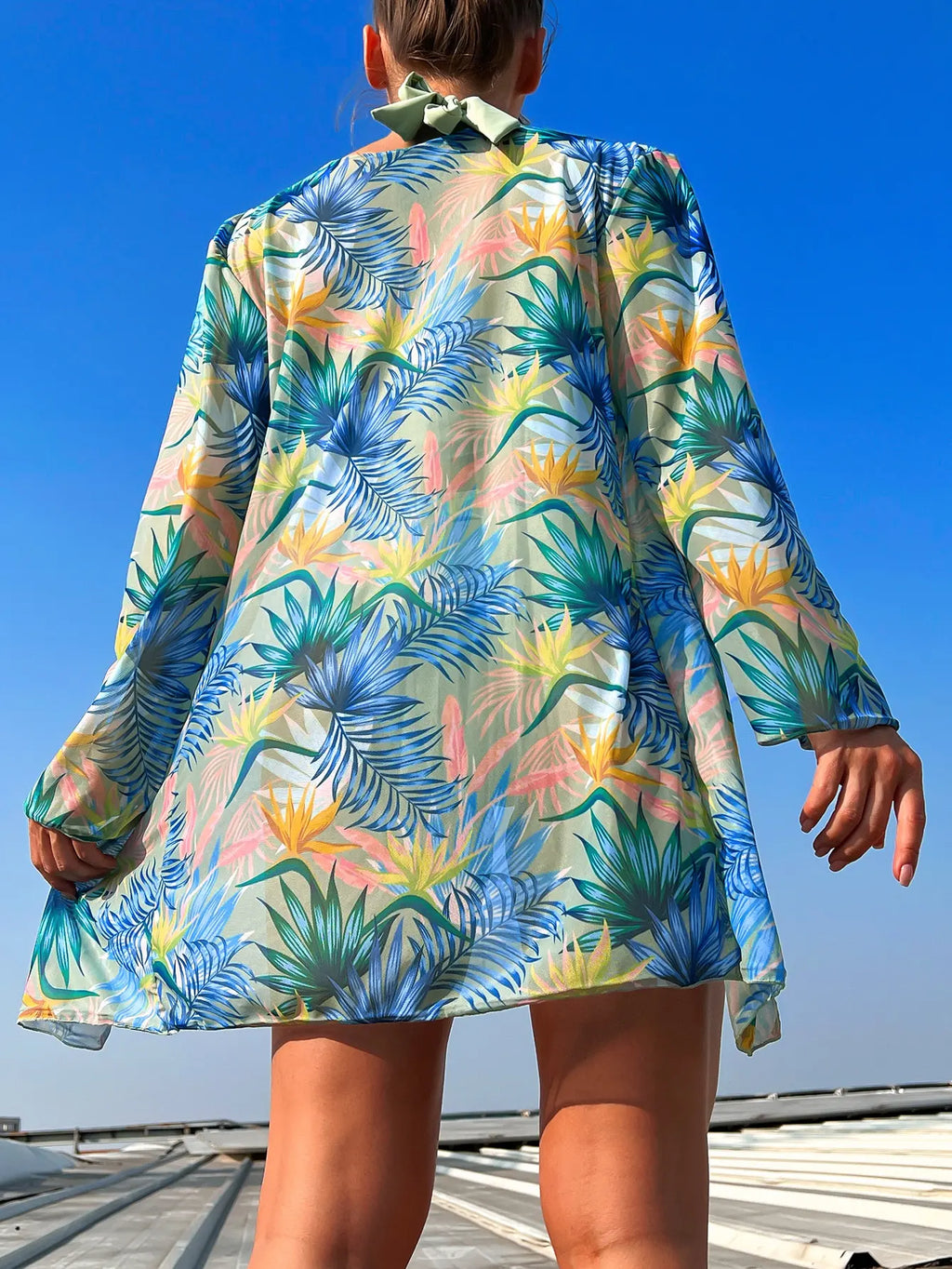 Halter Print Bikini Sets 3PCS Women Swimsuit With Kimono High Waist Swimwear Female Bathers Bathing Swimming Swim Suit Beachwear