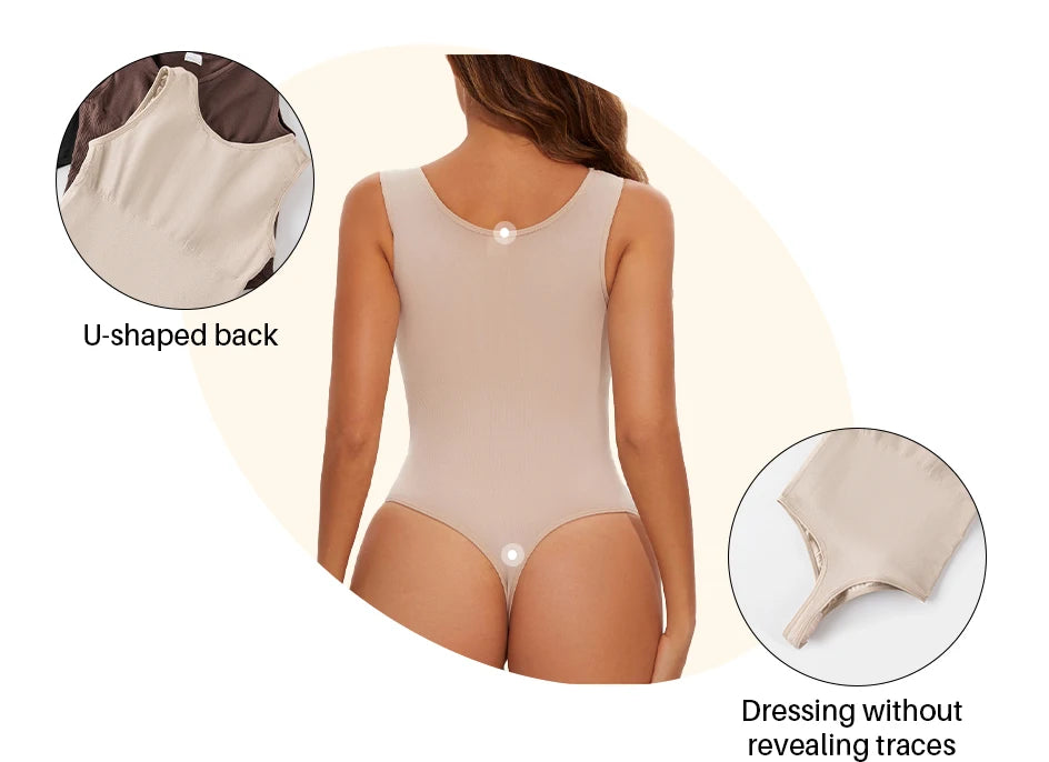 Seamless Shapewear Bodysuit for Women Body Shaper Thong Body Shaping Sculpting Breast Slimming Wide Shoulder Straps Shapers New
