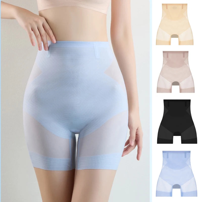 1pcs Women Ultrathin Belly Shaping Brief High Waist Ice Silk Lifting Hip Pants Slimming Panties Shaper Underwear Safety Panty