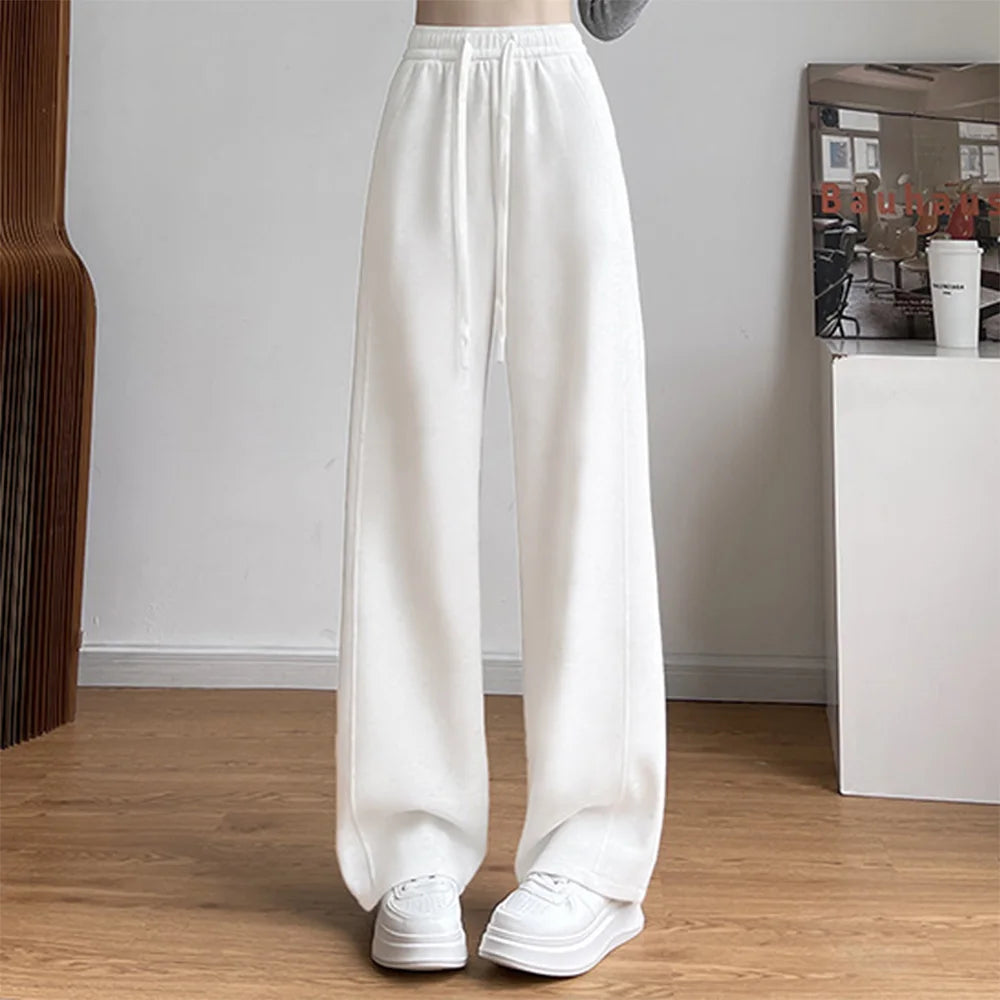 Casual High Waist Wide Leg Pants for Women – Korean Style Loose Fit Sweatpants, Trendy Streetwear Trousers