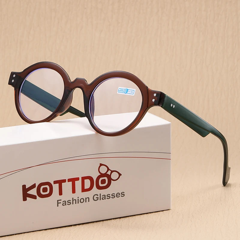New Round Reading Glasses Women Trendy Presbyopia Hyperopia Anti Blue Light Reading Eyeglasses Men +1.0 +1.5 +2.0 +2.5 +3.0 +3.5