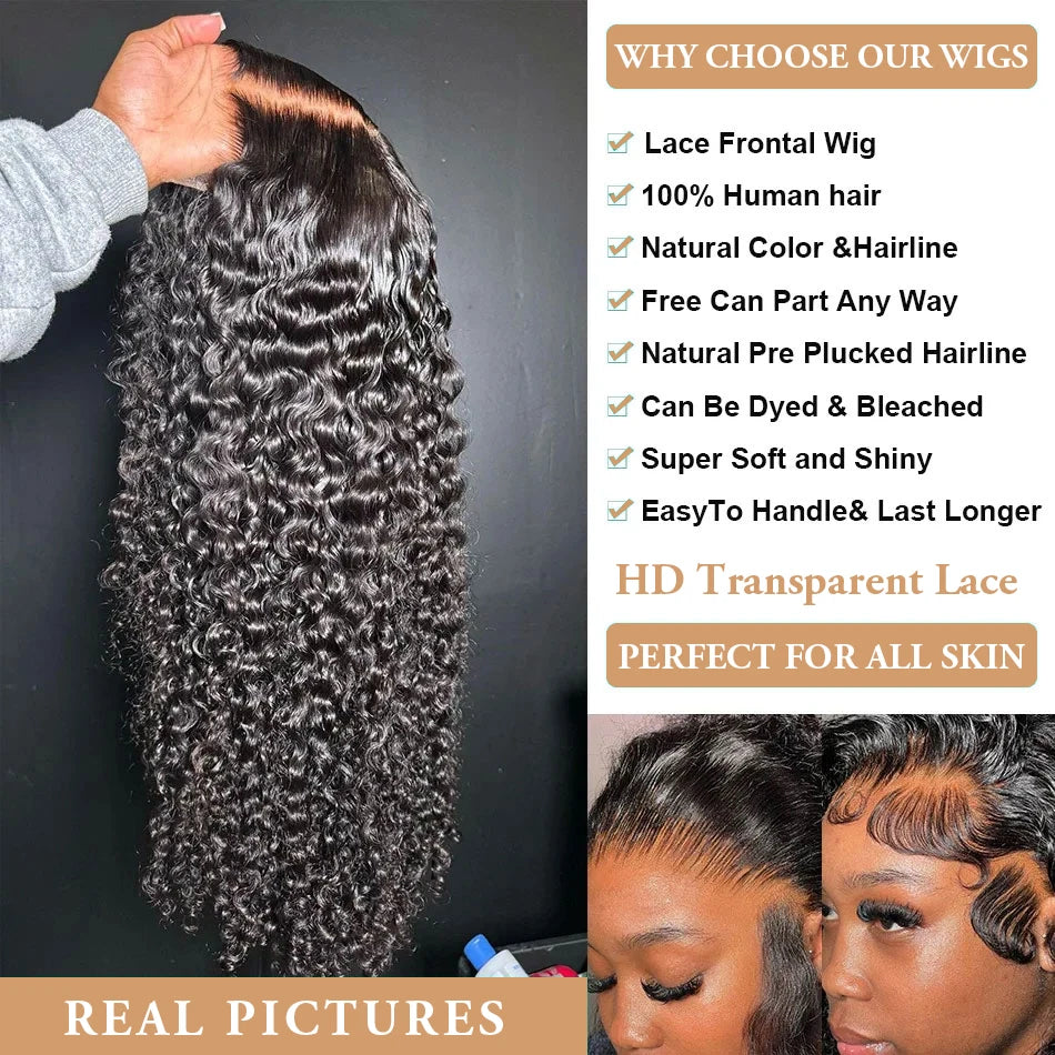 13x6 Hd Lace Frontal Wigs Loose Deep Wave Wigs Brazilian Women Curly Human Hair wig 30Inch Deep Water Wave 13x4 Lace Front Wig