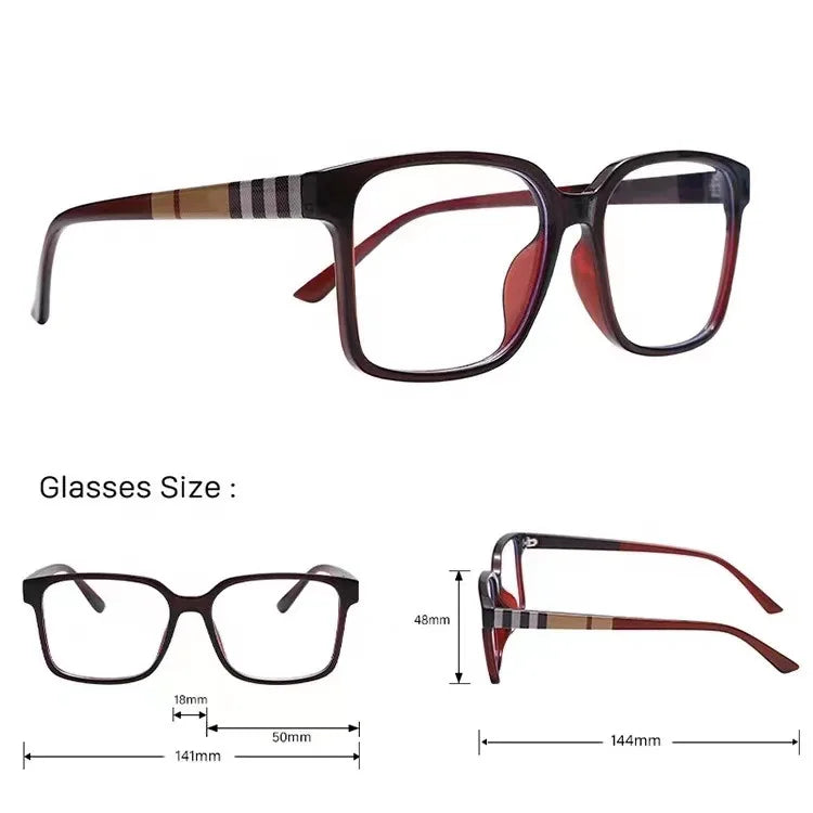 TR90 Retro Square Anti Blue Light Optical Glasses Frames for Men Women Fashion Prescription Office Computer Eyeglasses