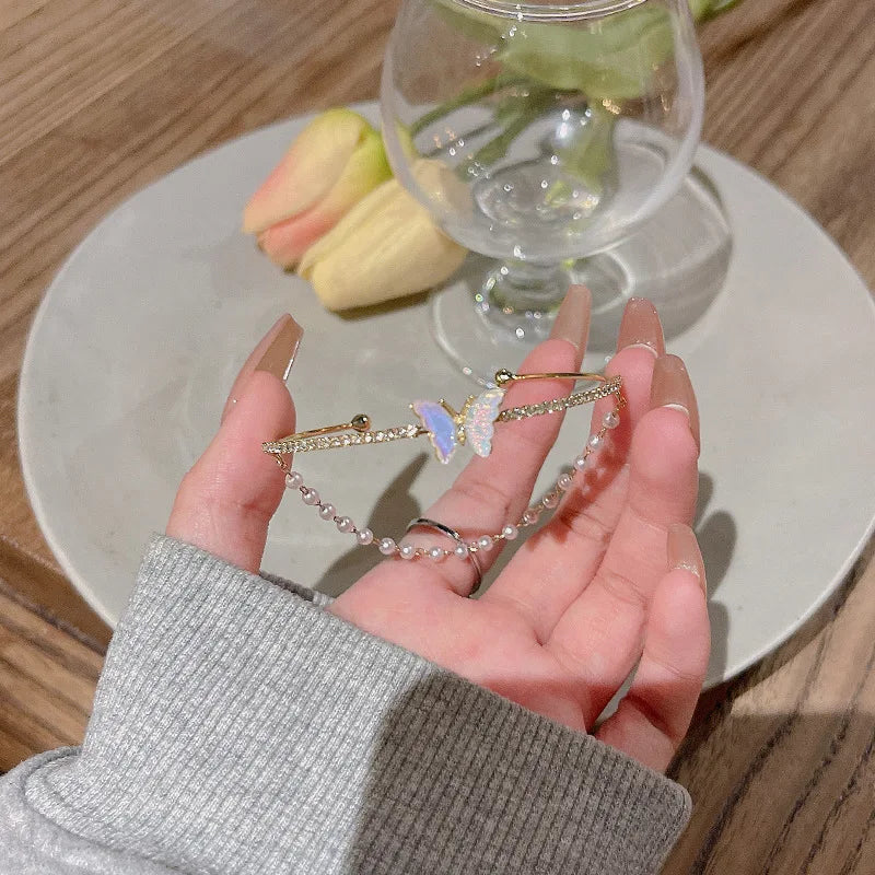 Exquisite Opal Tulip Zircon Bracelet for Women Fashionable Personalized Daily Accessory Party Jewelry Birthday Anniversary Gifts