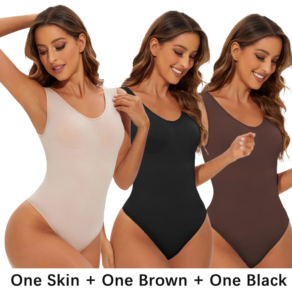 Seamless Shapewear Bodysuit for Women Body Shaper Thong Body Shaping Sculpting Breast Slimming Wide Shoulder Straps Shapers New