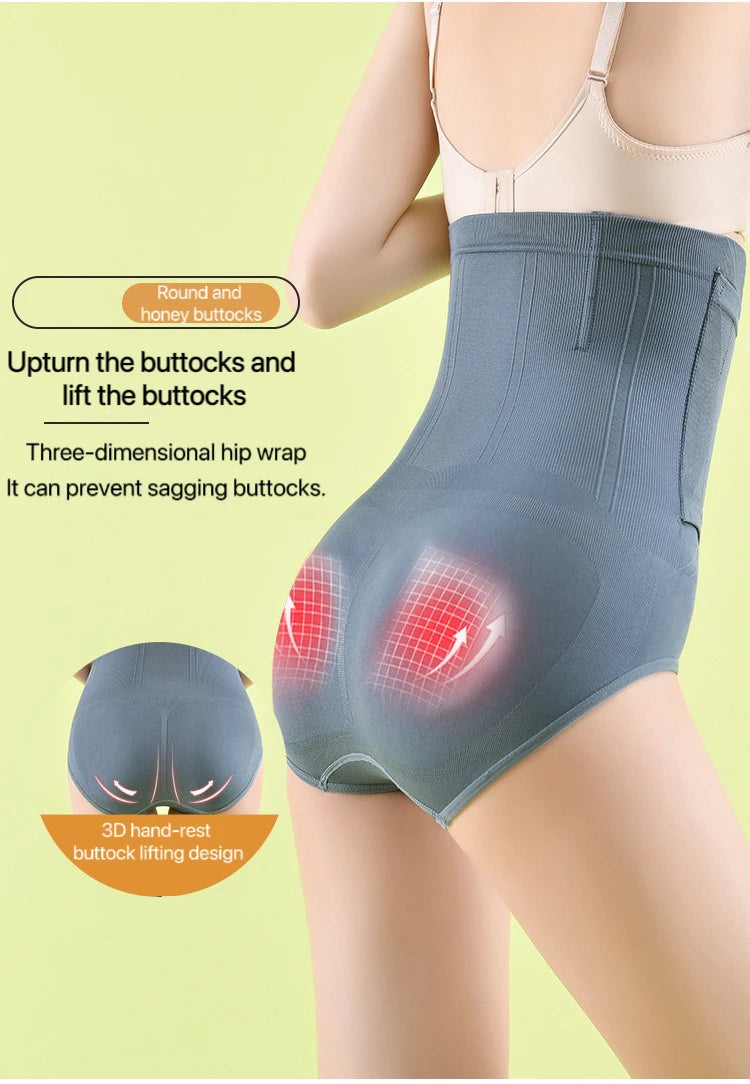 2pcs Women High Waist Shaping Briefs Buckle adjustment Body Shaper Slimming Underwear Butt Lifter Control Pantie Shapewear Pant