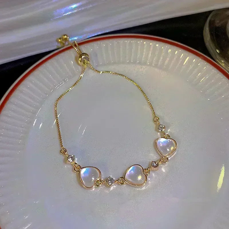 Exquisite Opal Tulip Zircon Bracelet for Women Fashionable Personalized Daily Accessory Party Jewelry Birthday Anniversary Gifts