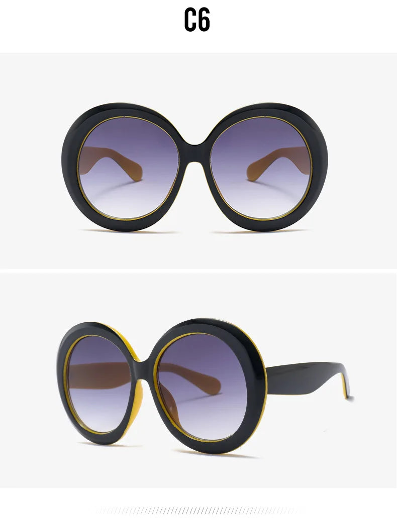 JNPCXI Oversized Round Sunglasses Women Men Luxury Brand Big Frame Sun Glasses Goggles Large Shades Unisex Riding Eyeglasses