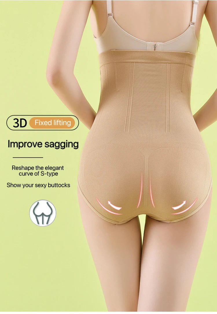 2pcs Women High Waist Shaping Briefs Buckle adjustment Body Shaper Slimming Underwear Butt Lifter Control Pantie Shapewear Pant