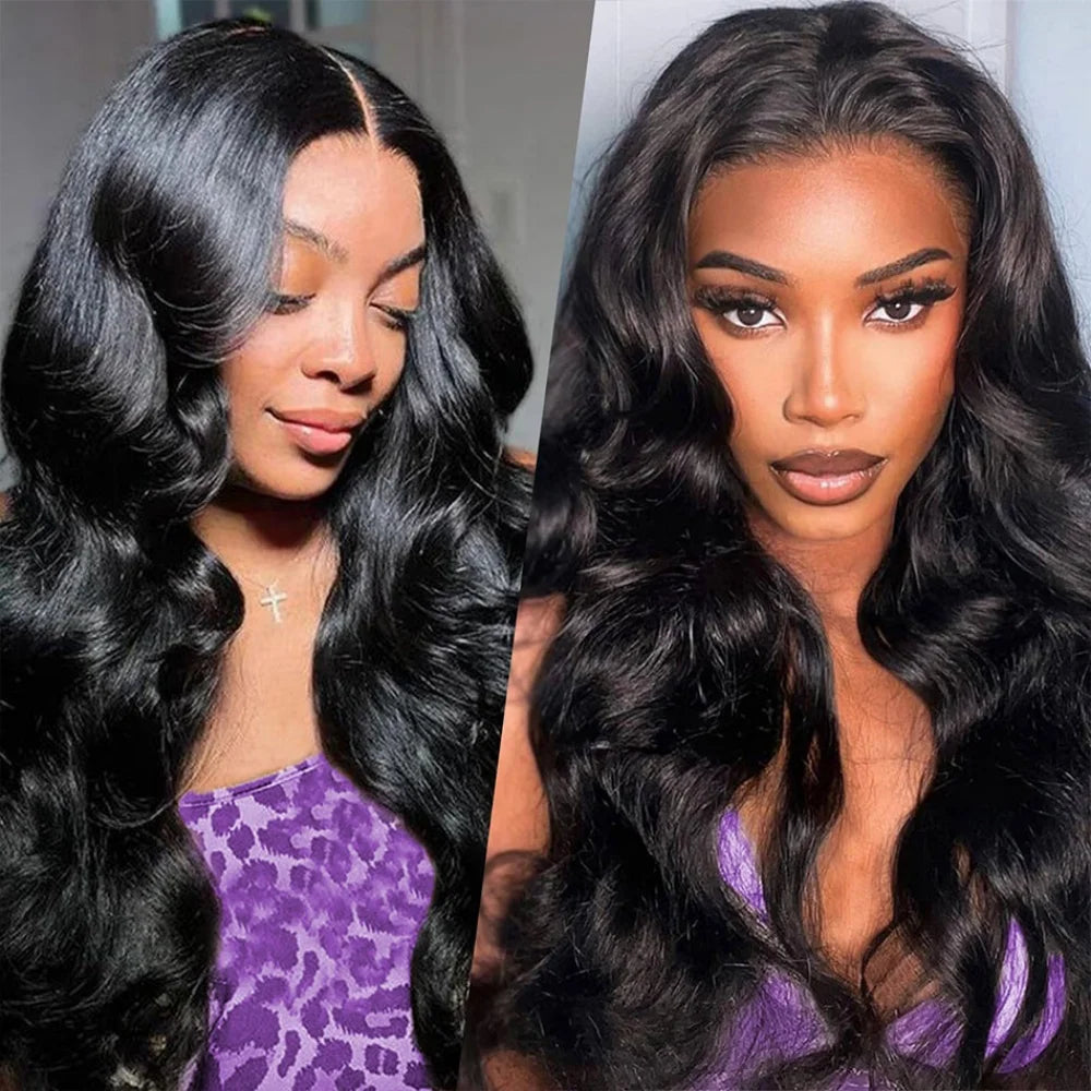 250% Density V Part Wig Human Hair Body Wave Upgrade Brazilian Glueless Wigs For Women Full Head Clip In Half Wig No Leave Out