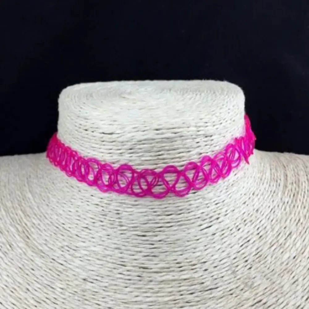 1Pc Fashion Choker for Girl Multi Color Necklace Vintage Elastic Braided Fish Thread Choker Gothic Black Choker Jewellery Gift