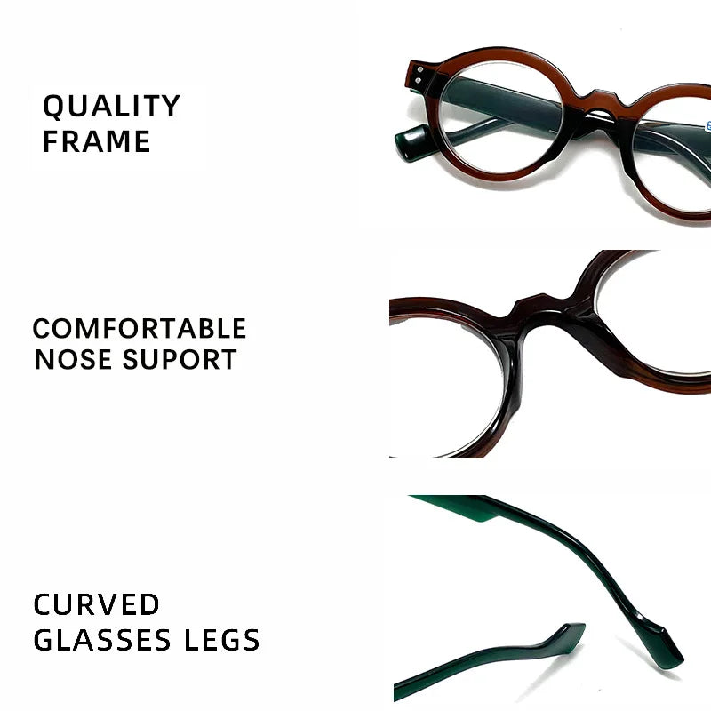 New Round Reading Glasses Women Trendy Presbyopia Hyperopia Anti Blue Light Reading Eyeglasses Men +1.0 +1.5 +2.0 +2.5 +3.0 +3.5