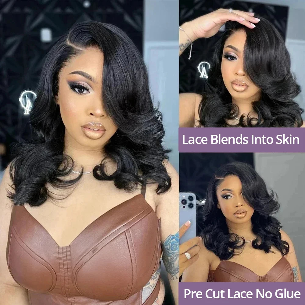 Bob Wig 13x4 Body Wave Glueless Wig Human Hair Brazilian Ready To Wear 7x5 Lace Frontal Wig Pre Cut No Glue For Women Preplucked