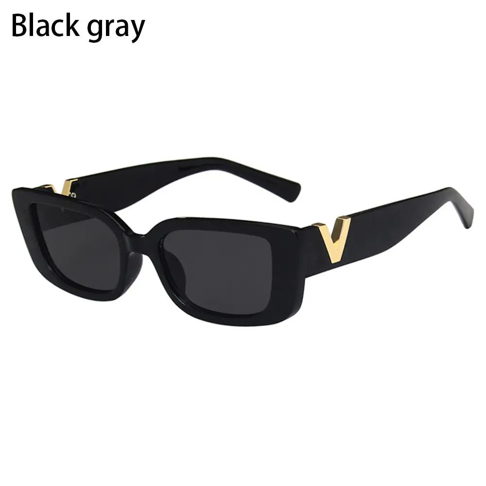 Retro Cat eyt Frame Sunglasses Women 2023 Luxury V Sun Glasses Men Fashion Rectangle Jelly Sunglasses with Metal Hinges UV400