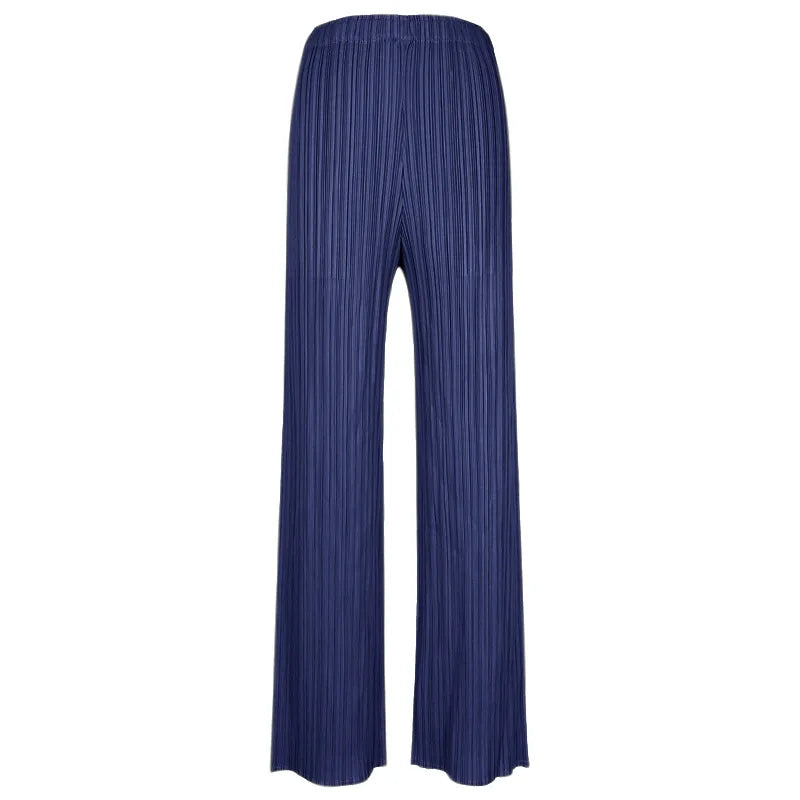 YUDX Spring Summer Autumn Women Casual Elegant Ladies Miyake Designer Casual Loose Straight Pleated Pants High Waist Trousers