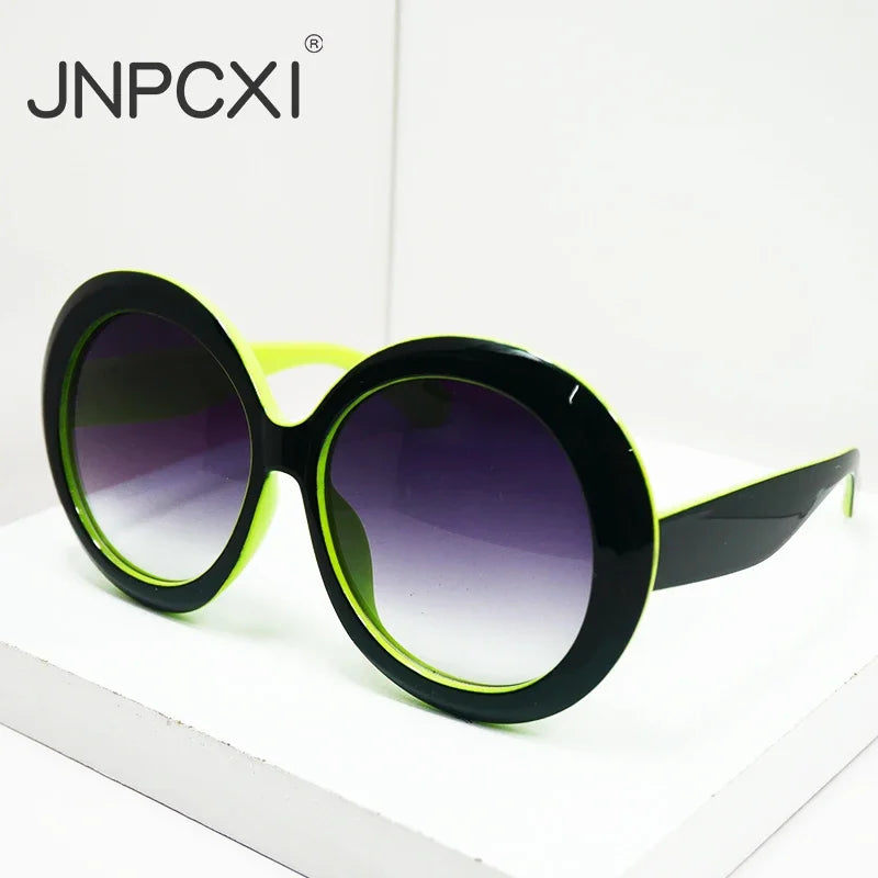 JNPCXI Oversized Round Sunglasses Women Men Luxury Brand Big Frame Sun Glasses Goggles Large Shades Unisex Riding Eyeglasses