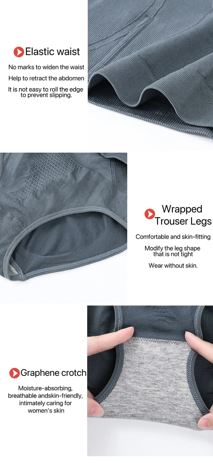 2pcs Women High Waist Shaping Briefs Buckle adjustment Body Shaper Slimming Underwear Butt Lifter Control Pantie Shapewear Pant