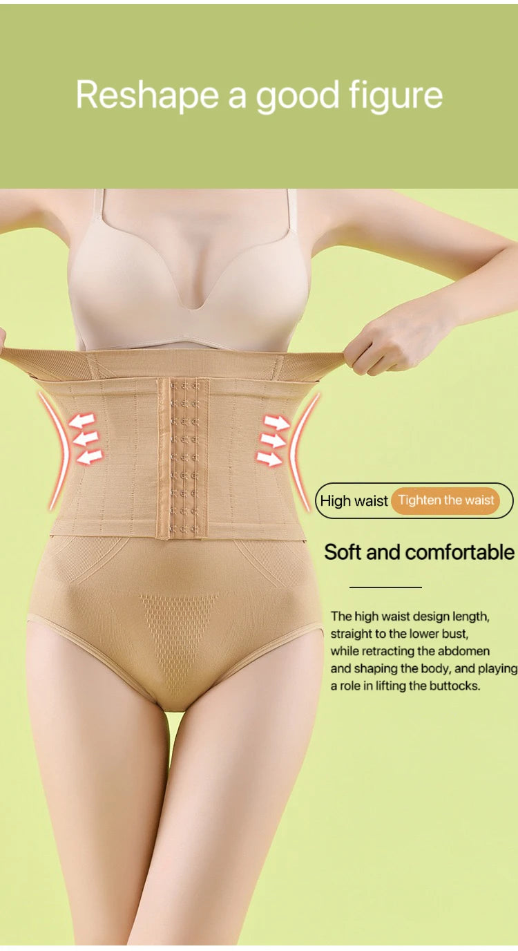 2pcs Women High Waist Shaping Briefs Buckle adjustment Body Shaper Slimming Underwear Butt Lifter Control Pantie Shapewear Pant